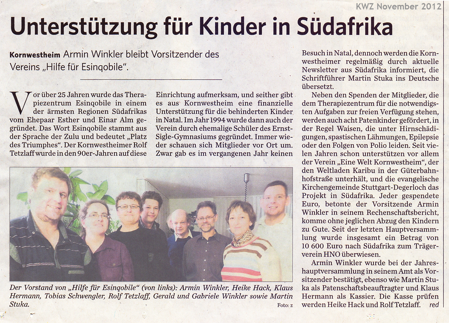 Kornwestheimer Zeitung 2012